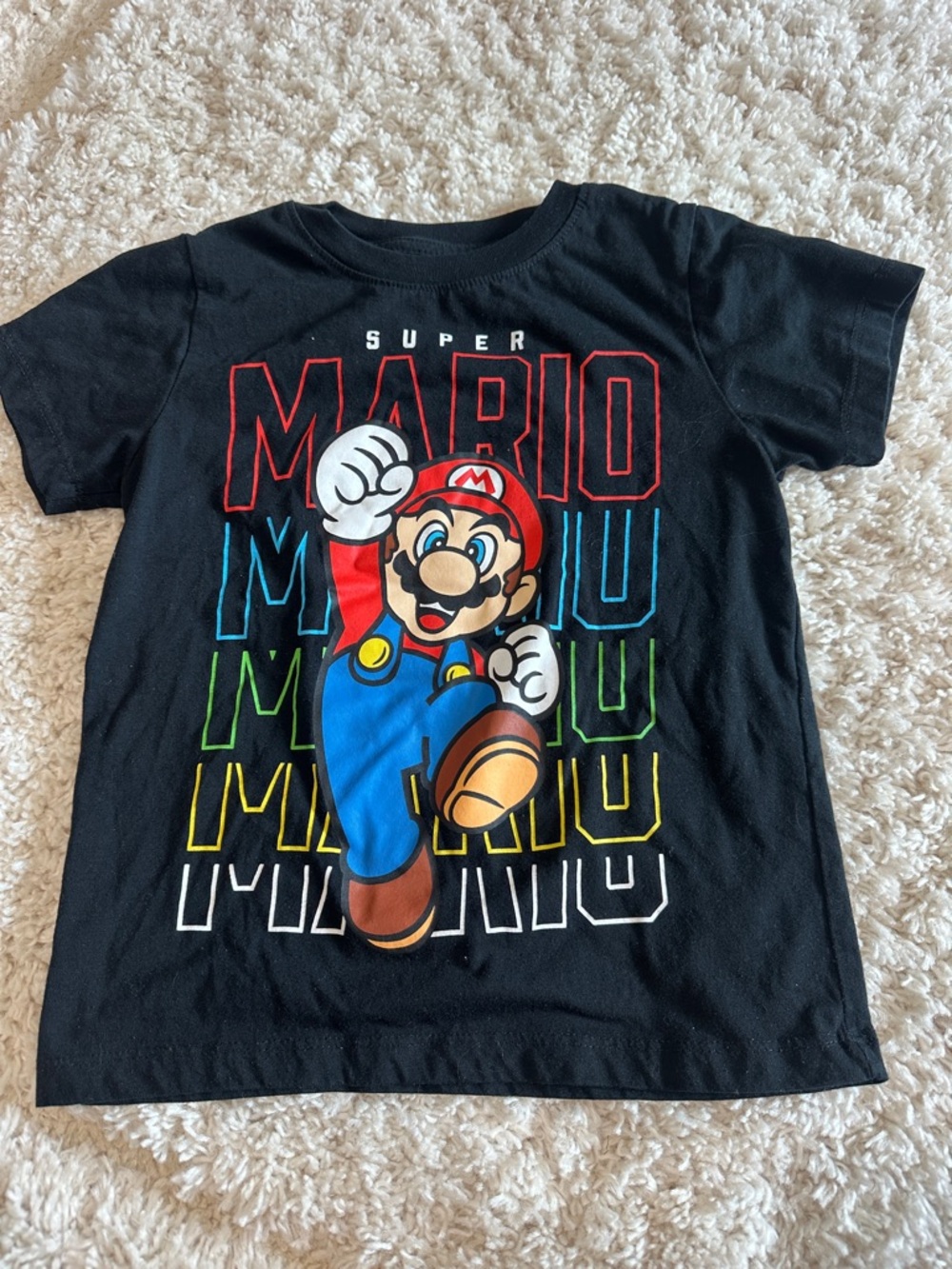 Boys Super Mario Boys' Black Graphic Tee
